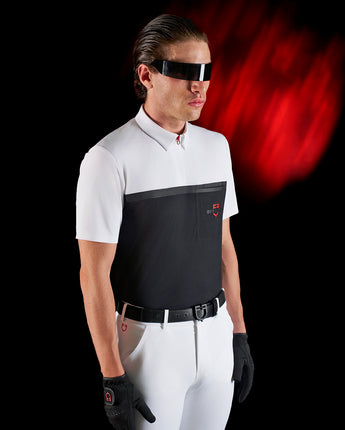 Polo Concorso Uomo Ridertechnology manica corta e zip Equestro